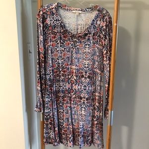 Ella Moss long sleeve floral dress, size S